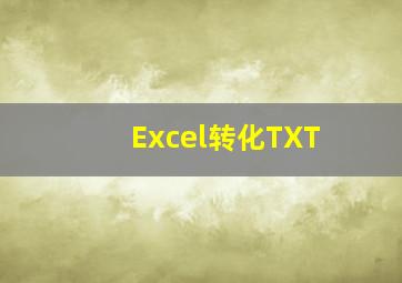 Excel转化TXT