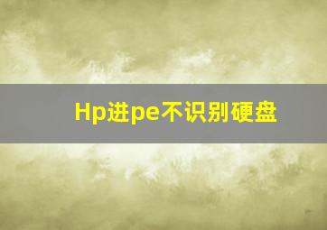 Hp进pe不识别硬盘