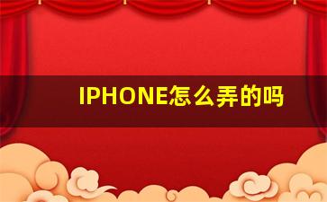 IPHONE怎么弄的吗