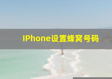 IPhone设置蜂窝号码