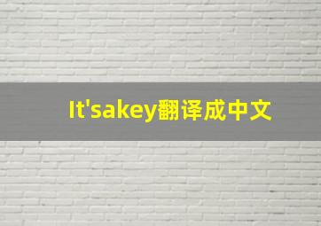 It'sakey翻译成中文