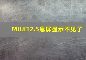 MIUI12.5息屏显示不见了