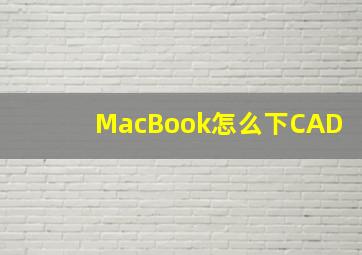 MacBook怎么下CAD