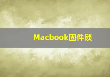 Macbook固件锁