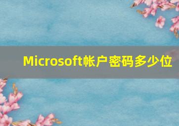 Microsoft帐户密码多少位