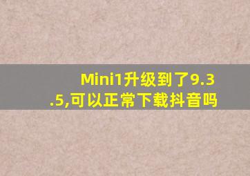 Mini1升级到了9.3.5,可以正常下载抖音吗