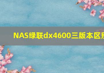 NAS绿联dx4600三版本区别