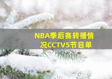 NBA季后赛转播情况CCTV5节目单