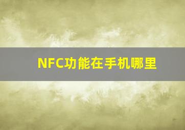 NFC功能在手机哪里