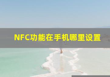 NFC功能在手机哪里设置