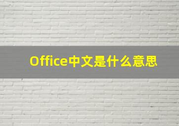 Office中文是什么意思