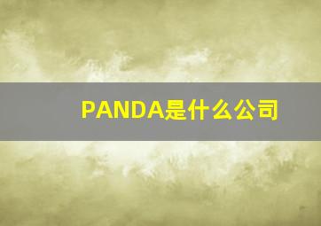 PANDA是什么公司