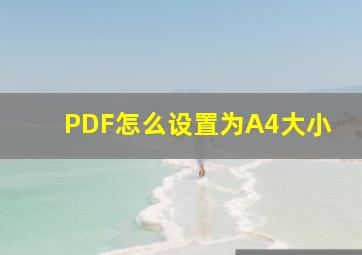 PDF怎么设置为A4大小