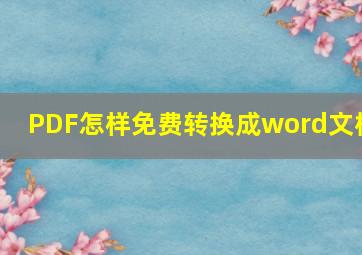 PDF怎样免费转换成word文档