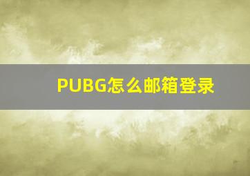 PUBG怎么邮箱登录