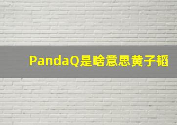 PandaQ是啥意思黄子韬