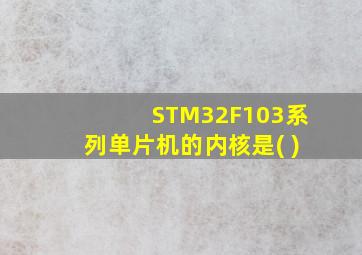 STM32F103系列单片机的内核是( )