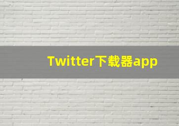 Twitter下载器app