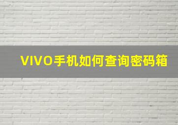 VIVO手机如何查询密码箱