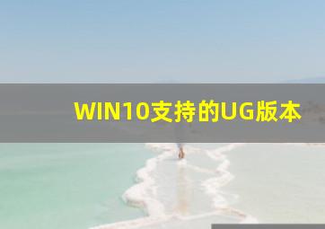 WIN10支持的UG版本