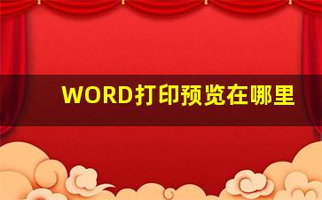 WORD打印预览在哪里