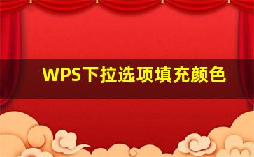 WPS下拉选项填充颜色