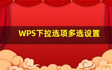 WPS下拉选项多选设置