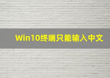 Win10终端只能输入中文