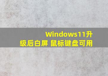 Windows11升级后白屏 鼠标键盘可用