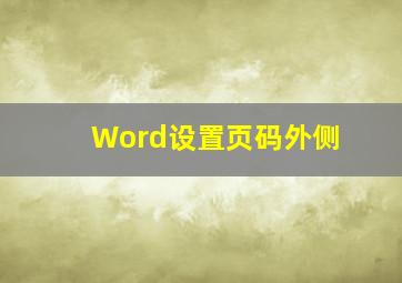 Word设置页码外侧