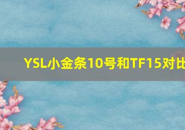 YSL小金条10号和TF15对比