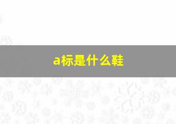 a标是什么鞋