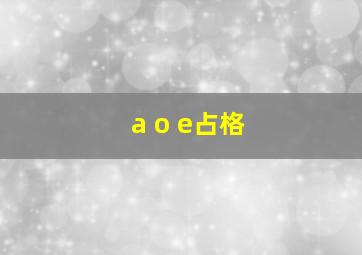 a o e占格