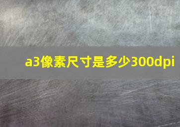 a3像素尺寸是多少300dpi