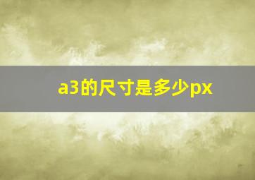 a3的尺寸是多少px