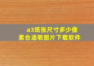 a3纸张尺寸多少像素合适呢图片下载软件