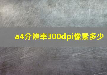 a4分辨率300dpi像素多少