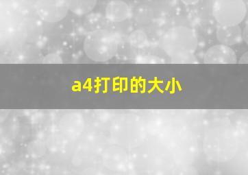 a4打印的大小