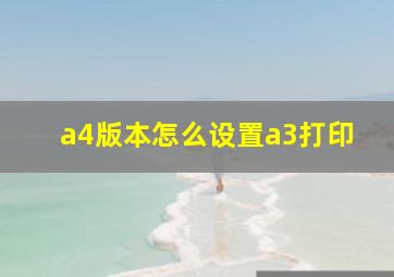 a4版本怎么设置a3打印