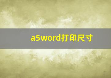 a5word打印尺寸