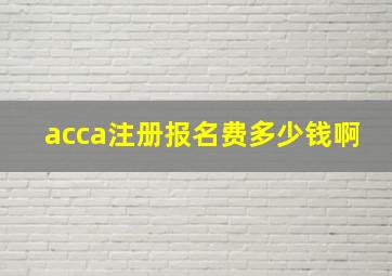 acca注册报名费多少钱啊