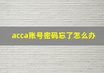 acca账号密码忘了怎么办