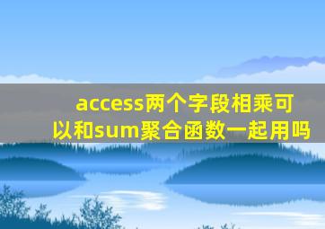 access两个字段相乘可以和sum聚合函数一起用吗