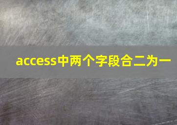 access中两个字段合二为一