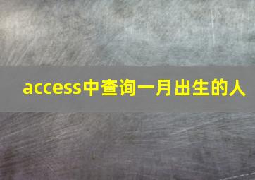 access中查询一月出生的人