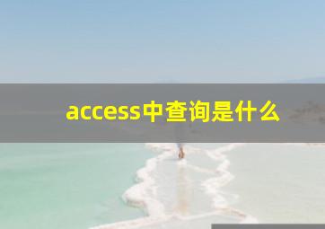 access中查询是什么