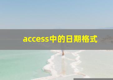 access中的日期格式