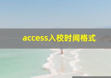 access入校时间格式