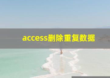 access删除重复数据