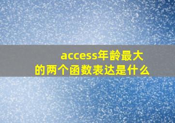 access年龄最大的两个函数表达是什么